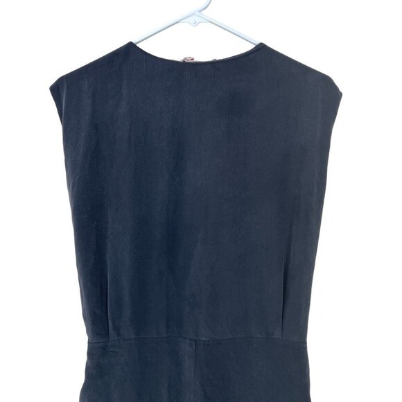 See By Chloe Size US 8 100% Silk Gray‎ Tie Waist Dress Lined Sleeveless Flawed! - Picture 7 of 10